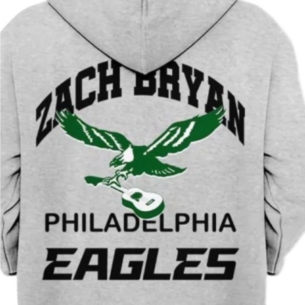 Gray Philadelphia Eagles Hoodie - Zach Bryan Merch